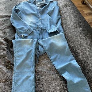 denim romper, size M